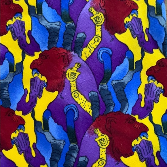 J. Garcia tie red, blue, gold purple 28 1/2 inches - Picture 3 of 3